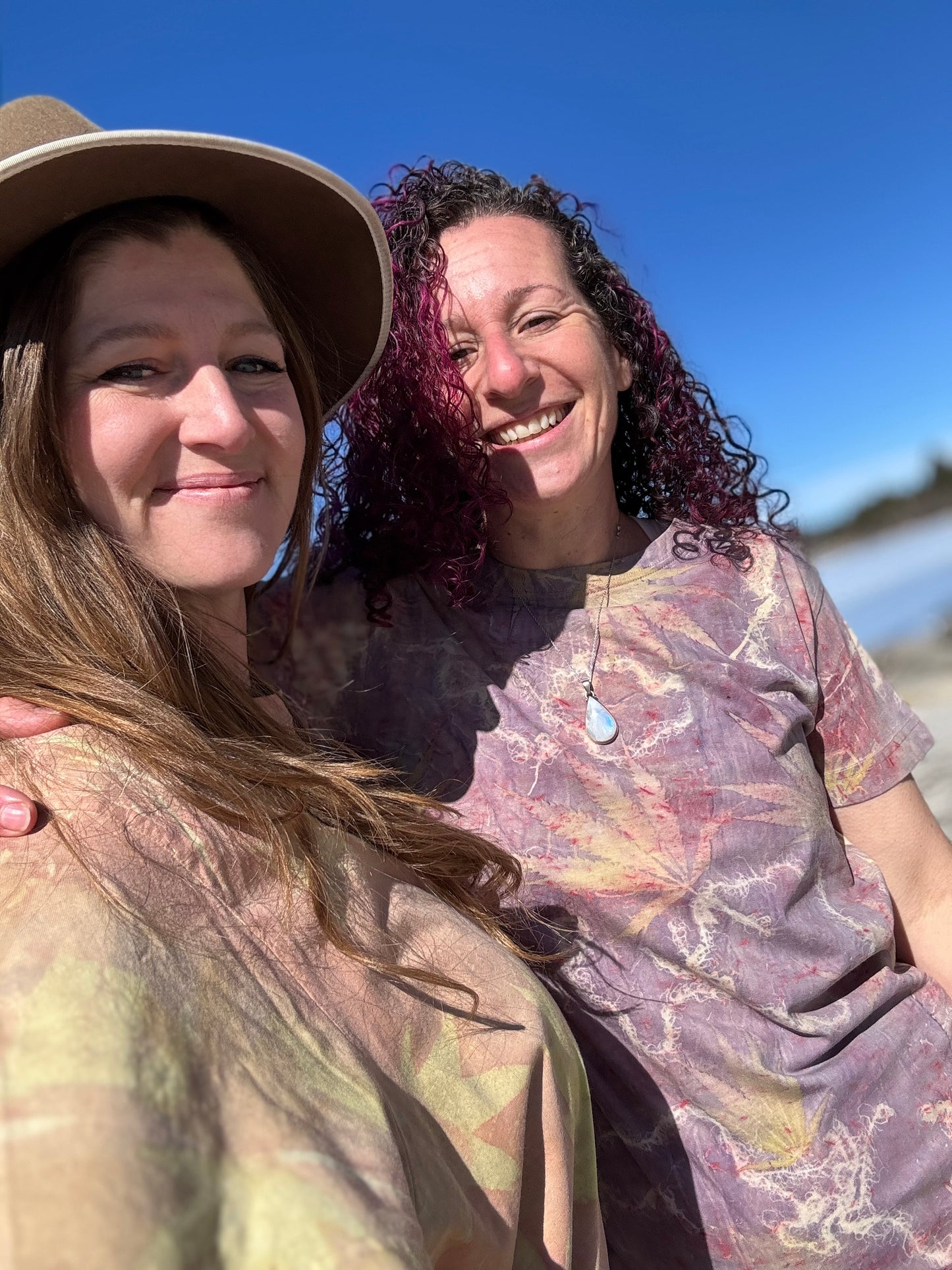 Hemp leaves, Usnea, Logwood, Sappenwood | Eco-printed | Fair Trade | Organic T-Shirt. | Unisex |Size Small