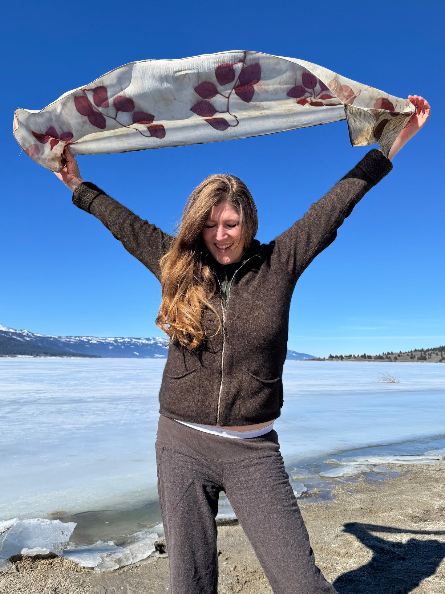 Eucalyptus Eco-printed | 63% Silk 37% Wool Scarf