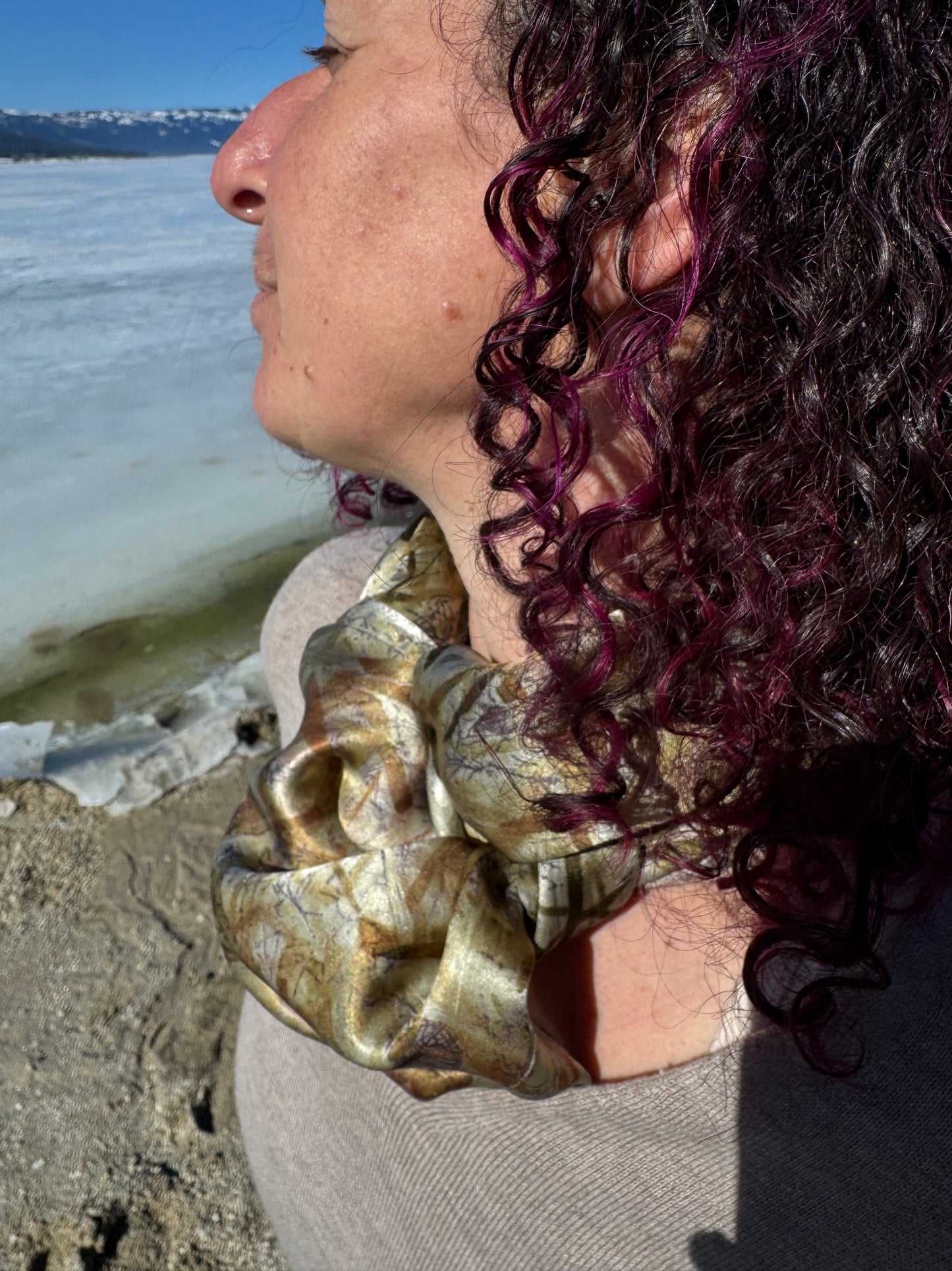 Continus (Smoke Bush) & Onion skins eco-printed on Silk