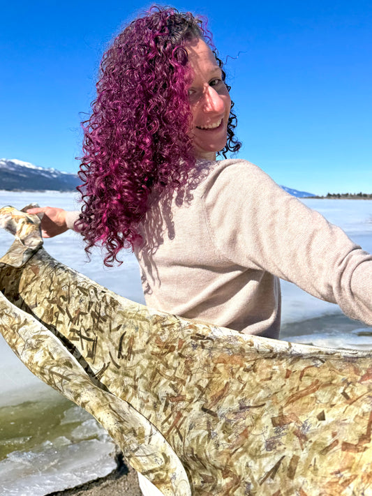 Continus (Smoke Bush) & Onion skins eco-printed on Silk