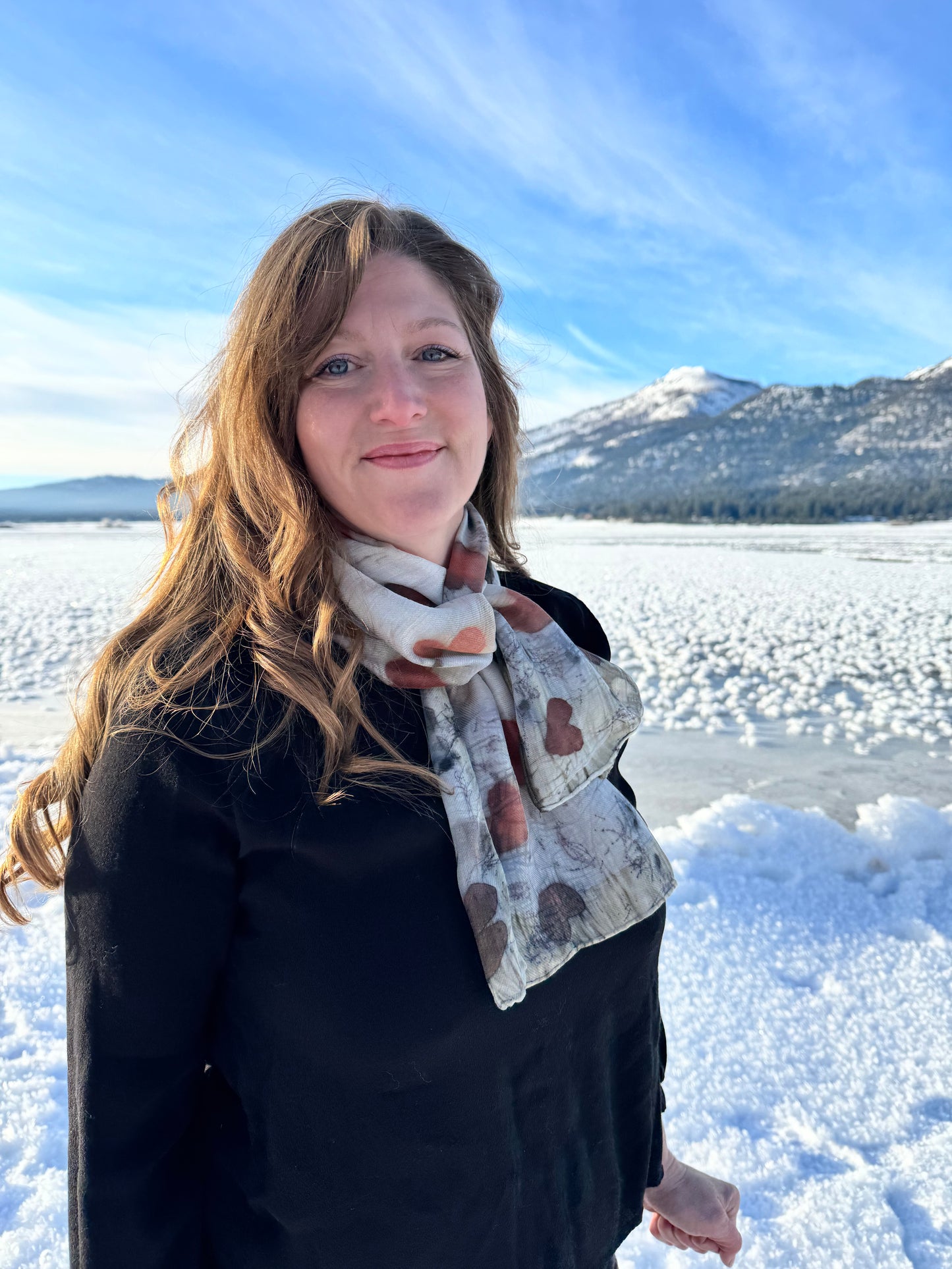 Heartleaf Eucalyptus Eco-Printed Silk-Wool Scarf