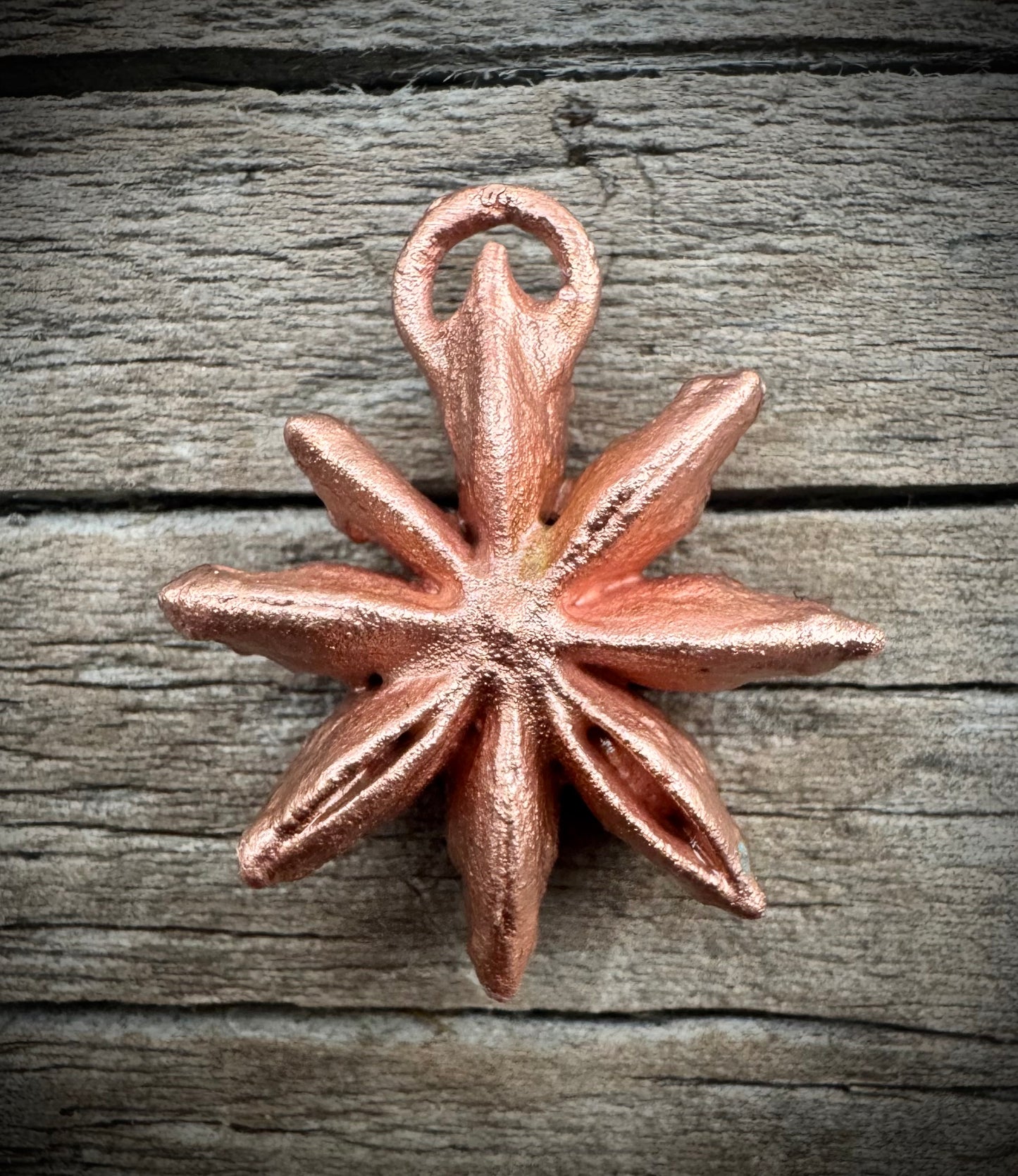Star Anise |Electroformed Pendant | Bright Copper