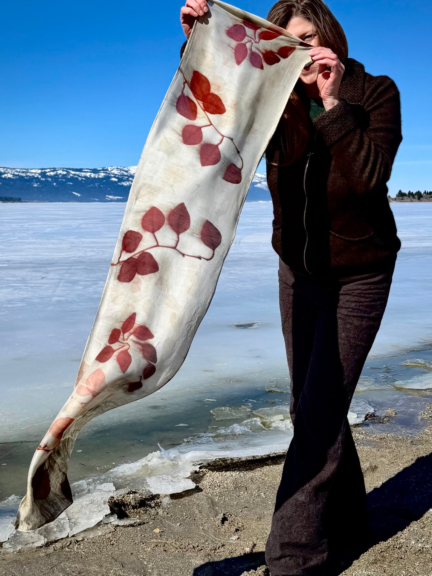 Eucalyptus Eco-printed | 63% Silk 37% Wool Scarf