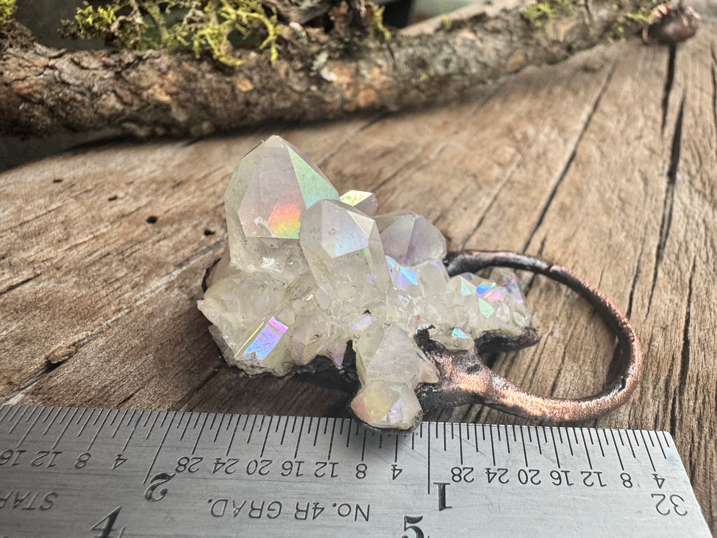 Angel Aura Quartz| Electroformed Copper Pendant | Chunky Pendant