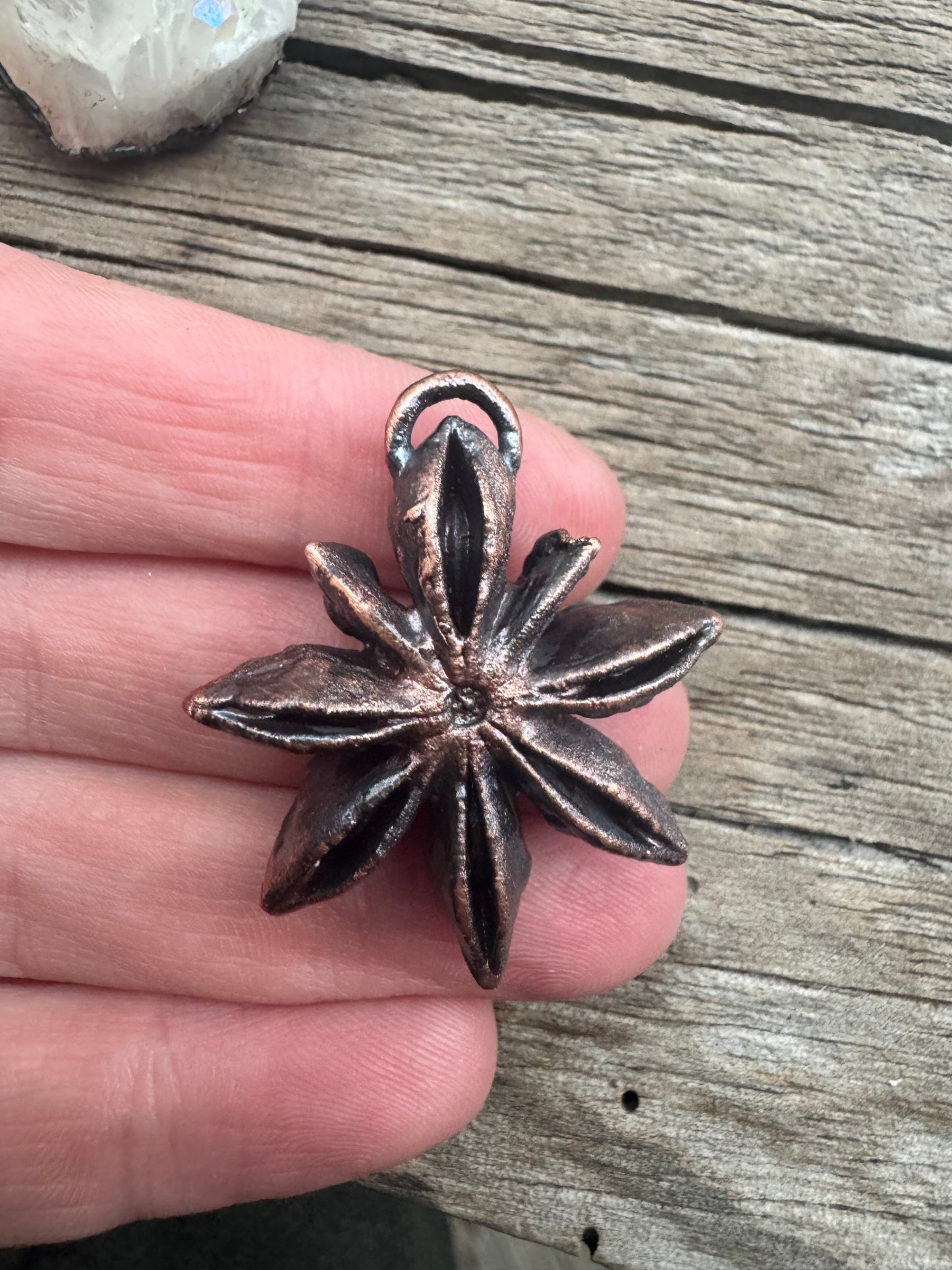 Star Anise | Electroformed Pendant | Gunpowder Patina