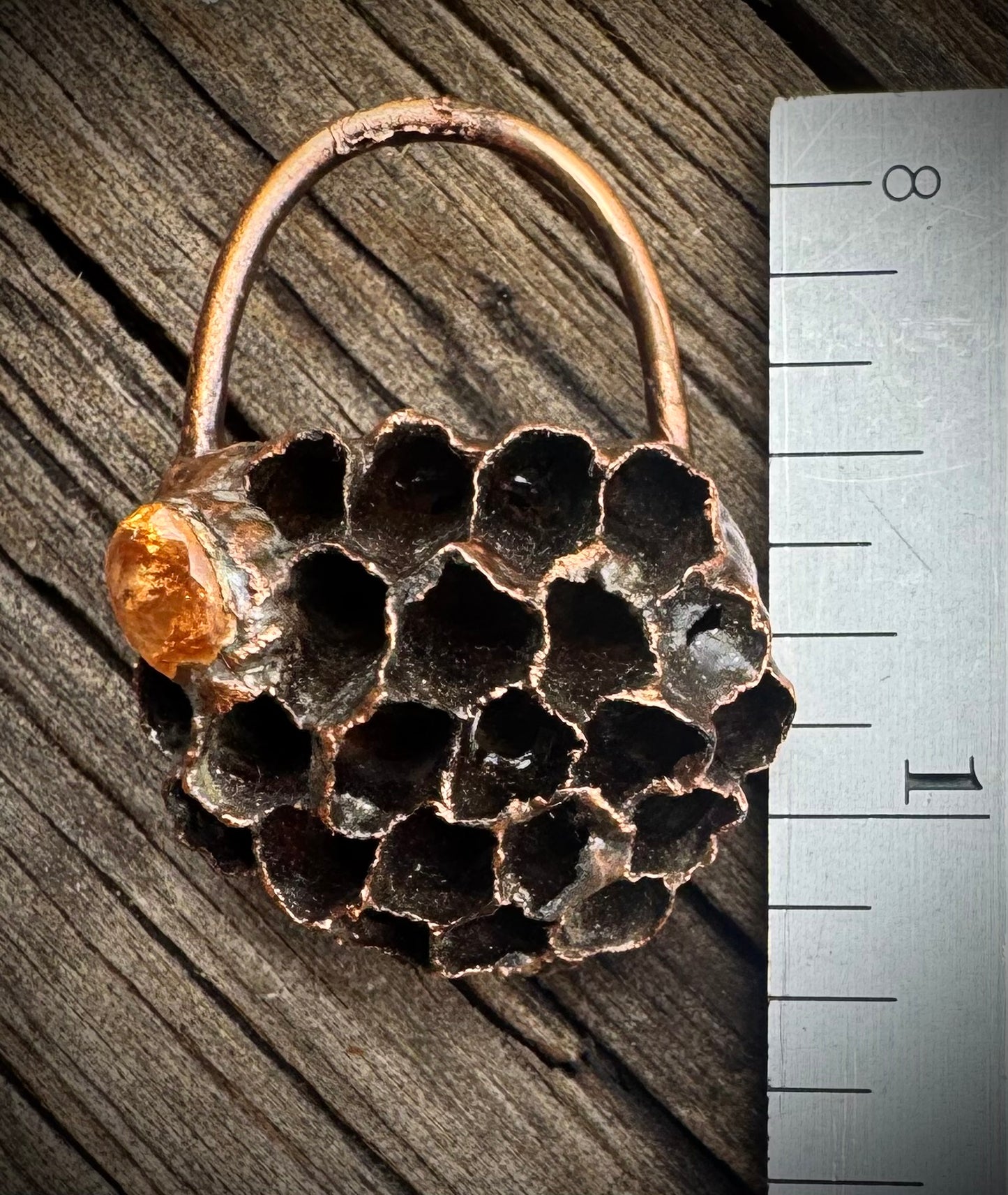 Wasp Nest  | Citrine |Electroformed Pendant