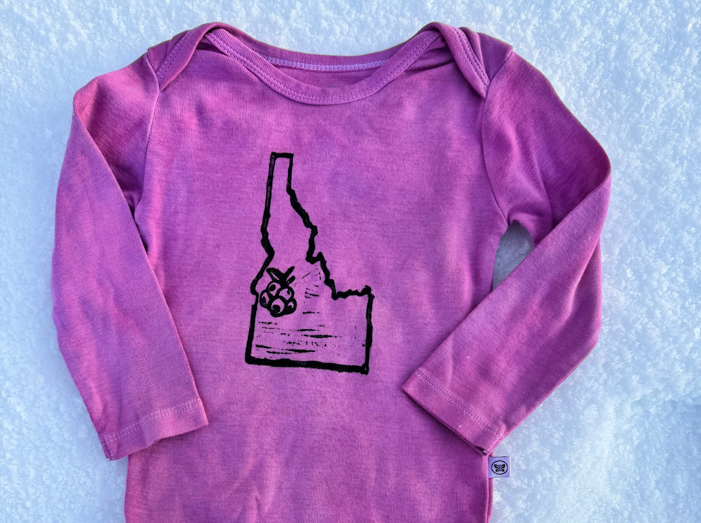 Cochineal-Dyed & Hand-Block Printed | Organic Cotton Onesie | 12 Months