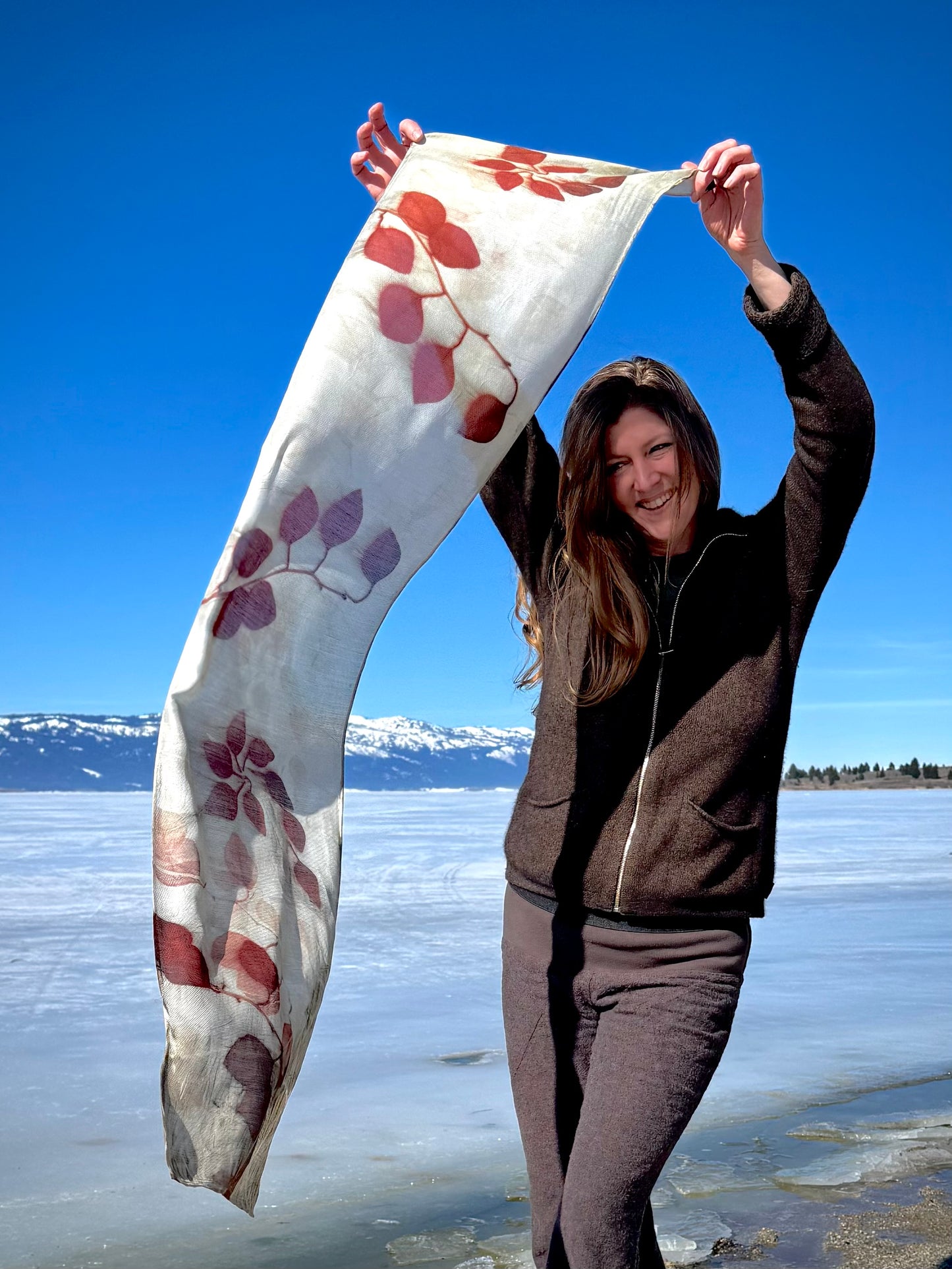 Eucalyptus Eco-printed | 63% Silk 37% Wool Scarf
