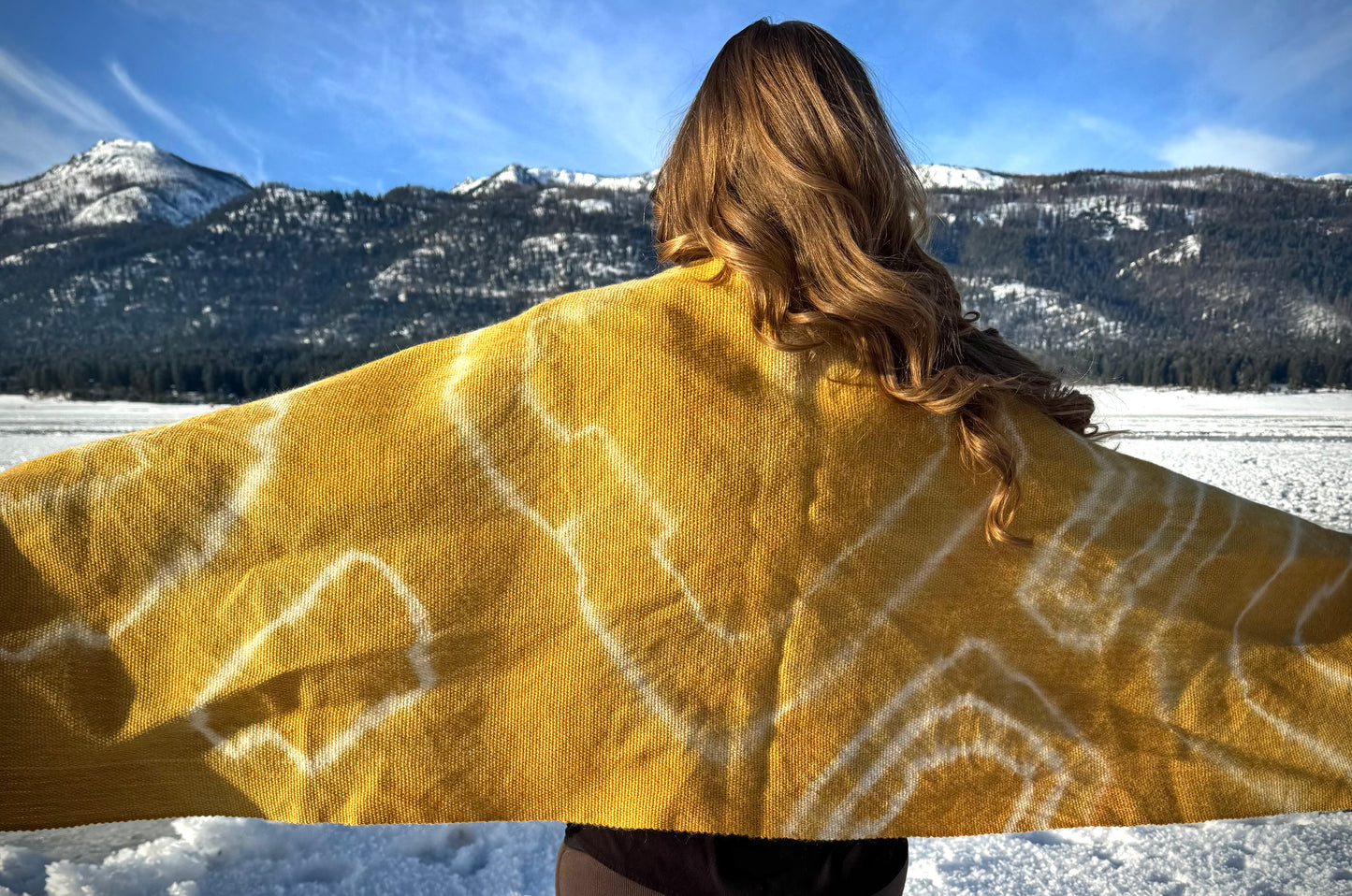 Handwoven Alpaca Shawl —Botanically Dyed with Coreopsis | Fair Trade Botanical Wrap