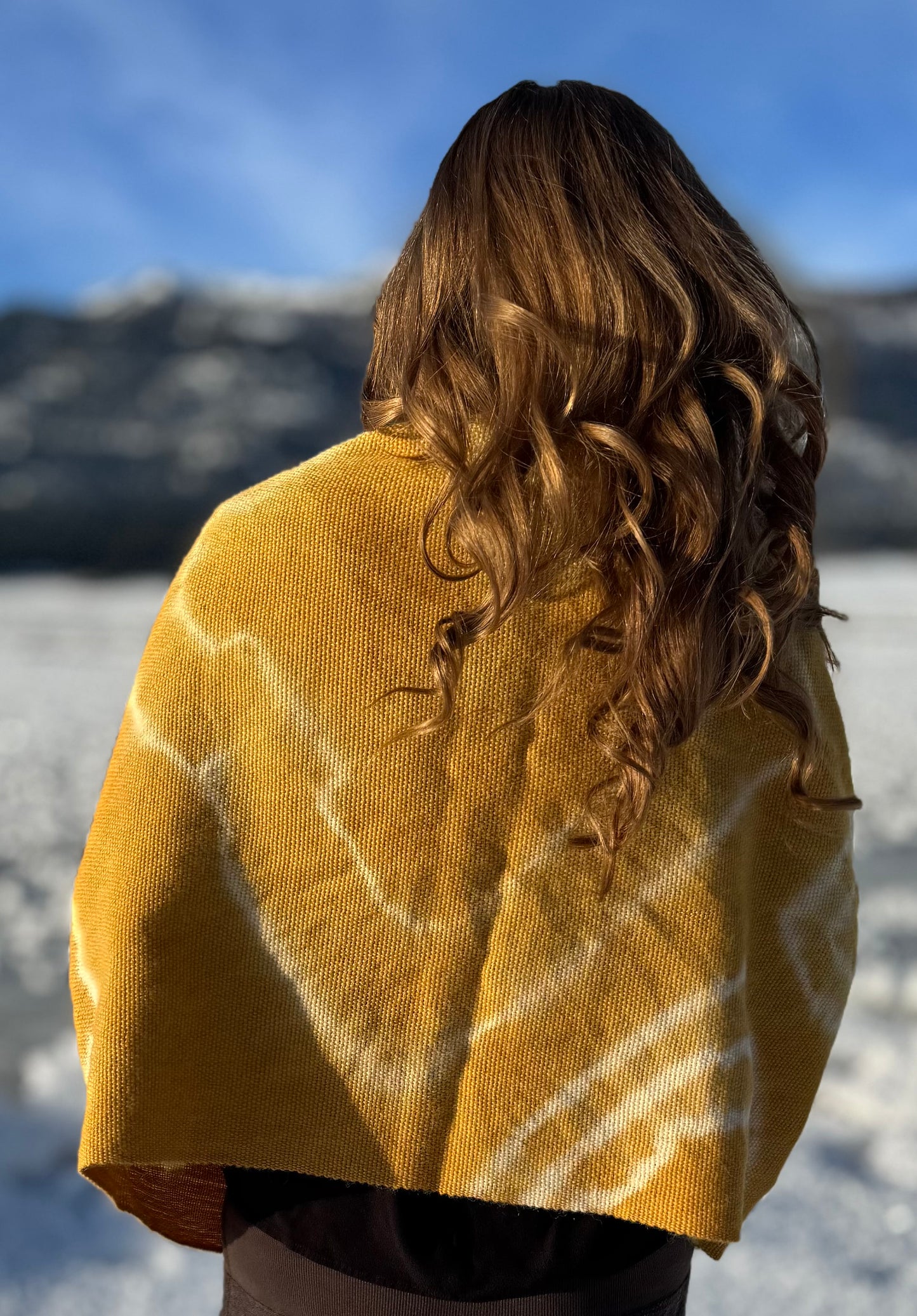 Handwoven Alpaca Shawl —Botanically Dyed with Coreopsis | Fair Trade Botanical Wrap