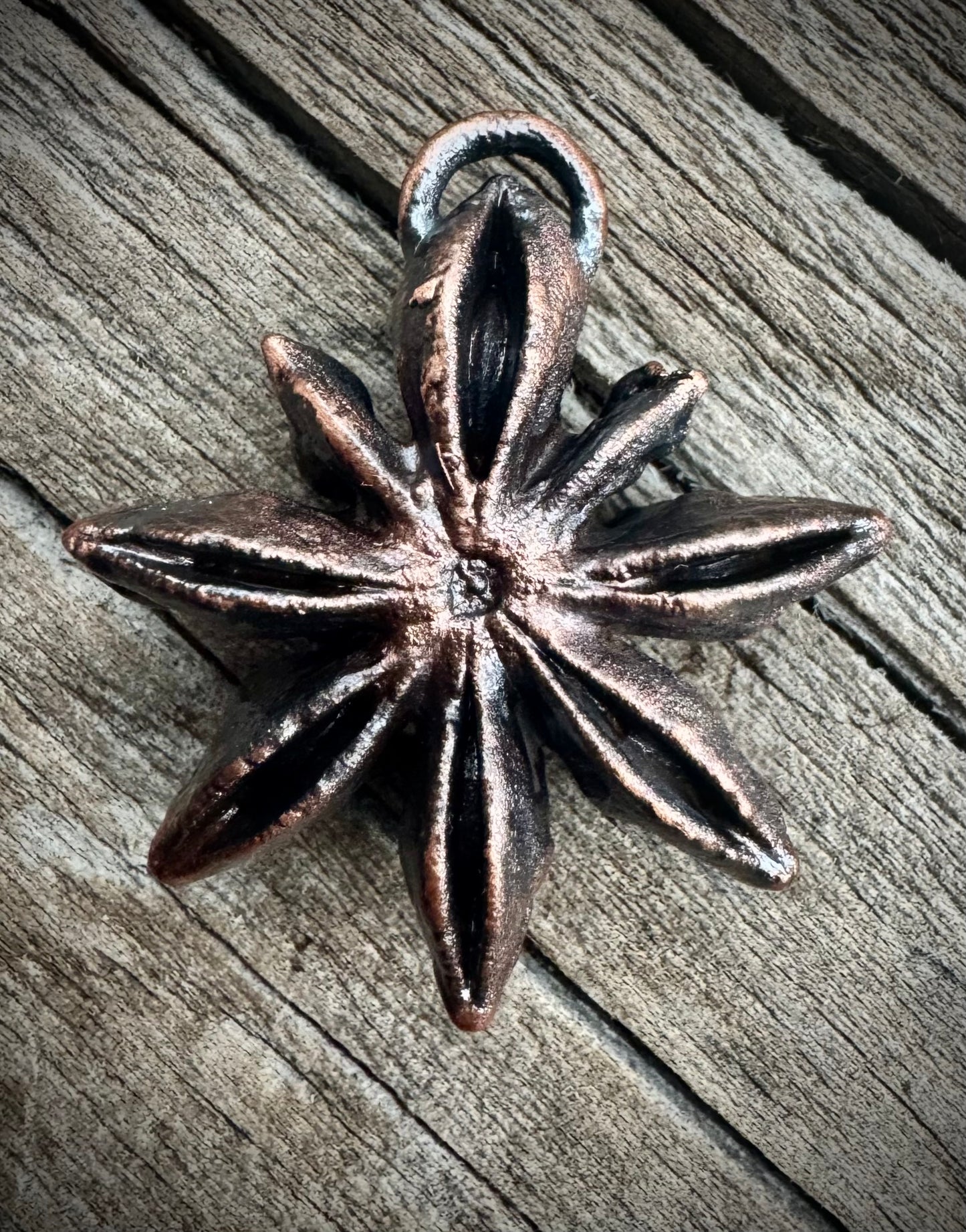 Star Anise | Electroformed Pendant | Gunpowder Patina