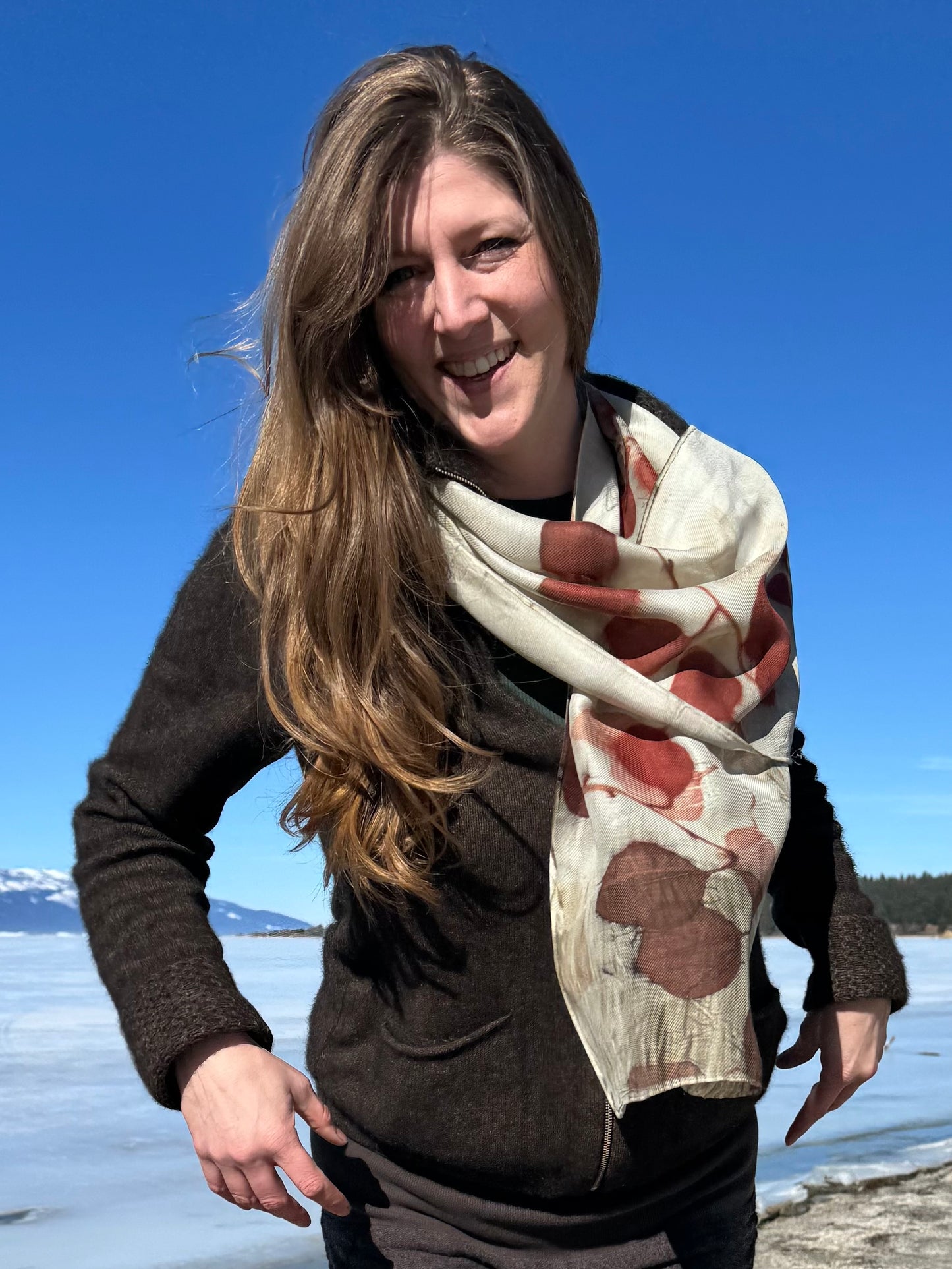 Eucalyptus Eco-printed | 63% Silk 37% Wool Scarf